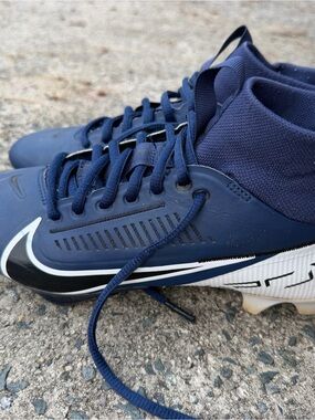 Football Cleats Boys Nike Vapor Edge Pro 2 - Navy Size 5Y
